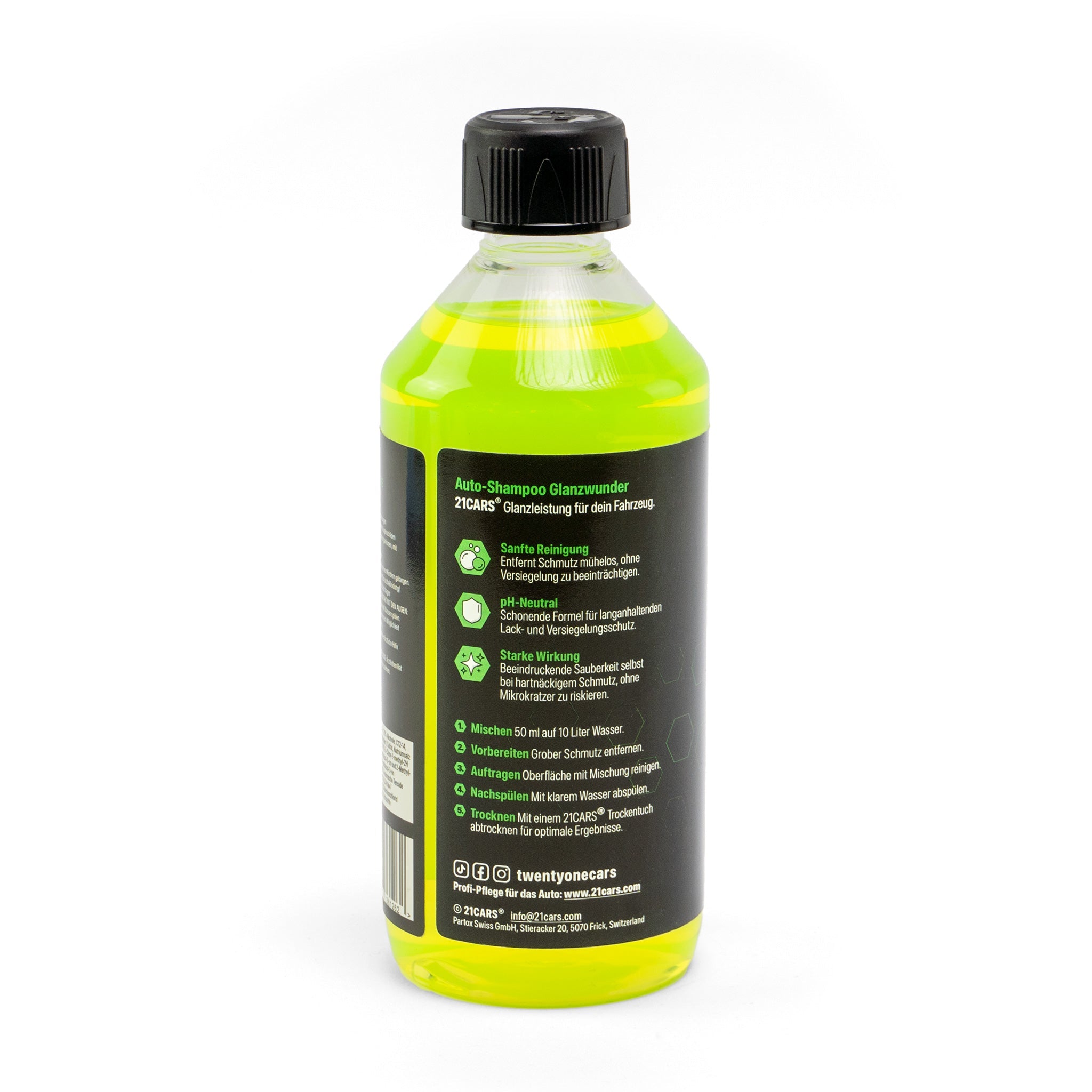 21CARS® Car Shampoo Gloss Clear 0.5 Liter | Lime