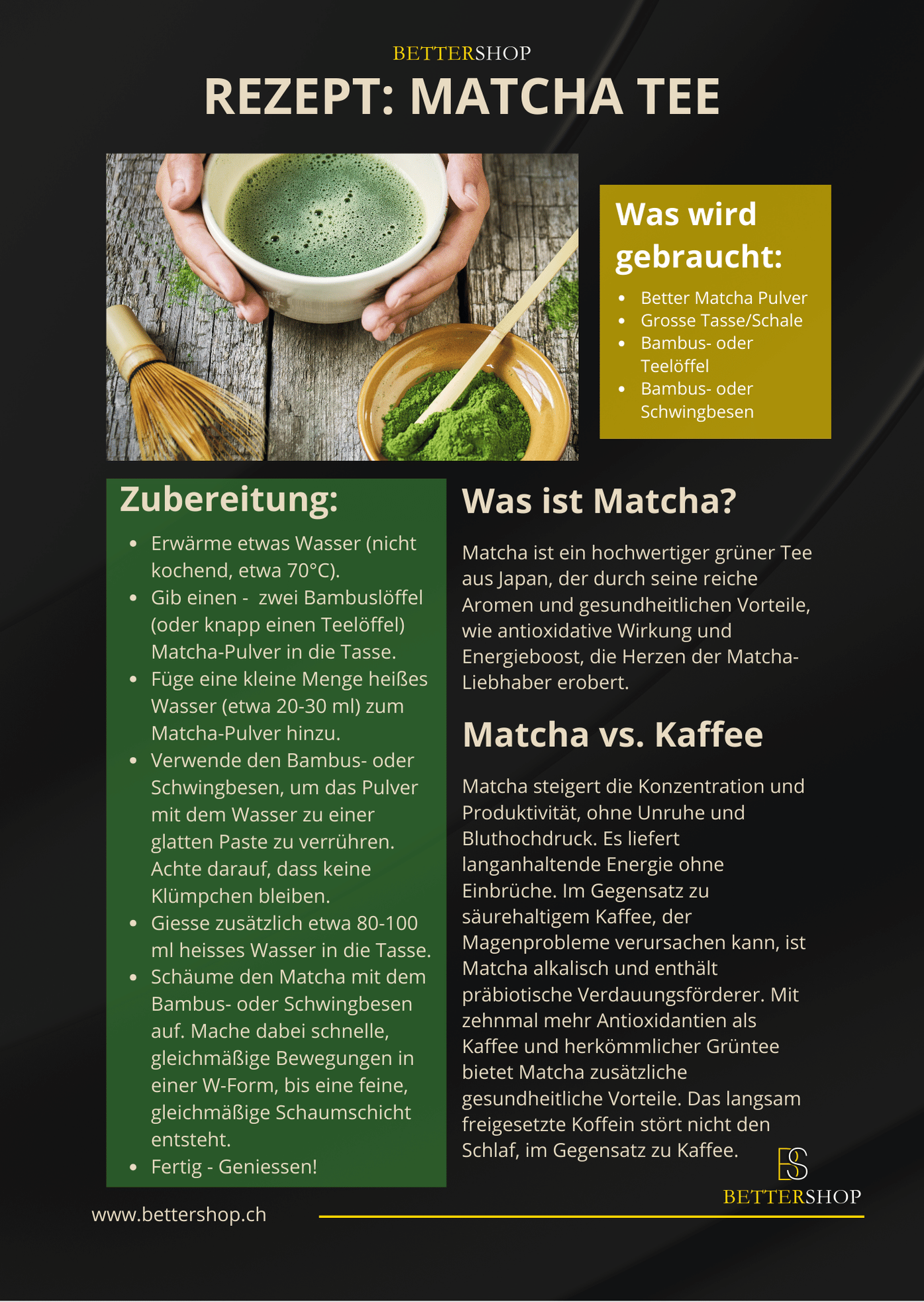 Rezept zur richtigen Zubereitung von Matcha Tee