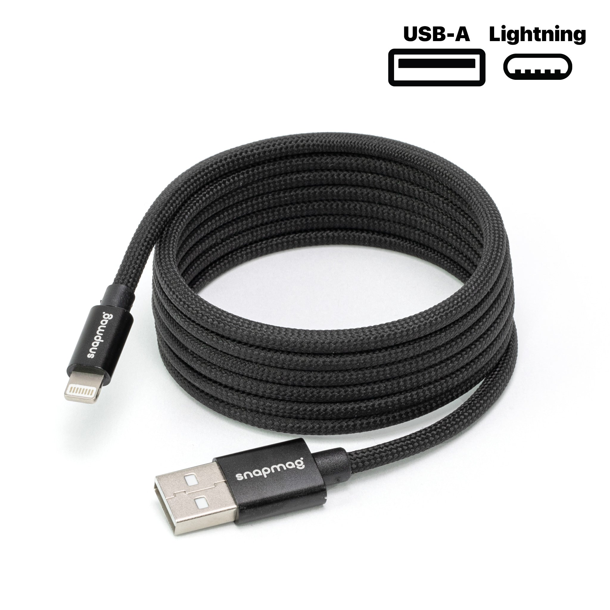 USB-A vers Lightning | Tous les appareils Apple Lightning | 1,5 m | ÉDITION NOIRE - snapmag